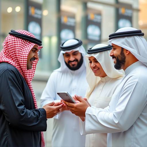 People from diverse backgrounds using financial services in Saudi Arabia